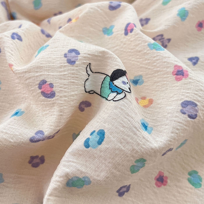 91家纺网 家纺一手货源 找家纺 优尚佳生活馆 2025新款高克重云感双层纱印花四件套 彩心萌踪