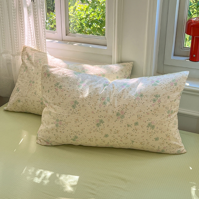 91家纺网 家纺一手货源 找家纺 优尚佳生活馆 2025新款高克重云感双层纱印花四件套 花絮柔枝