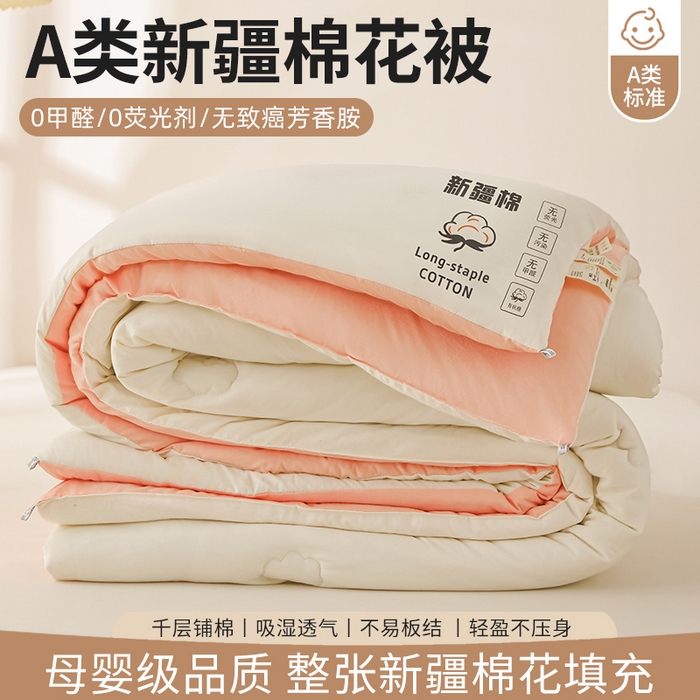 （总）圣尔雅家纺 2025新款A类水洗棉新疆棉花被无印风冬被加厚保暖被子被芯四季通用被子