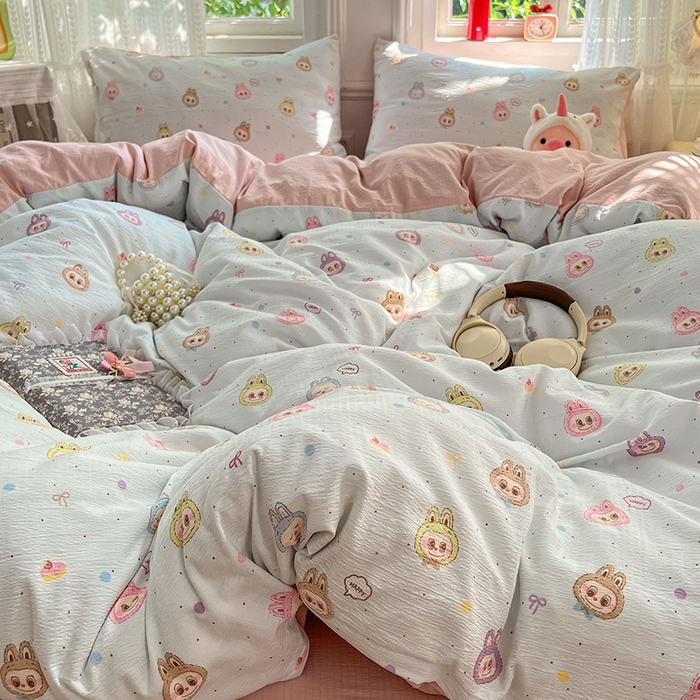 91家纺网 家纺一手货源 找家纺 优尚佳生活馆 2025新款高克重云感双层纱印花四件套 小布布