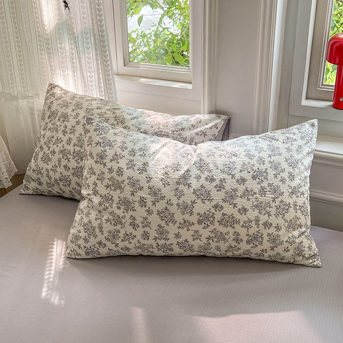 91家纺网 家纺一手货源 找家纺 优尚佳生活馆 2025新款高克重云感双层纱印花四件套 絮语花栖