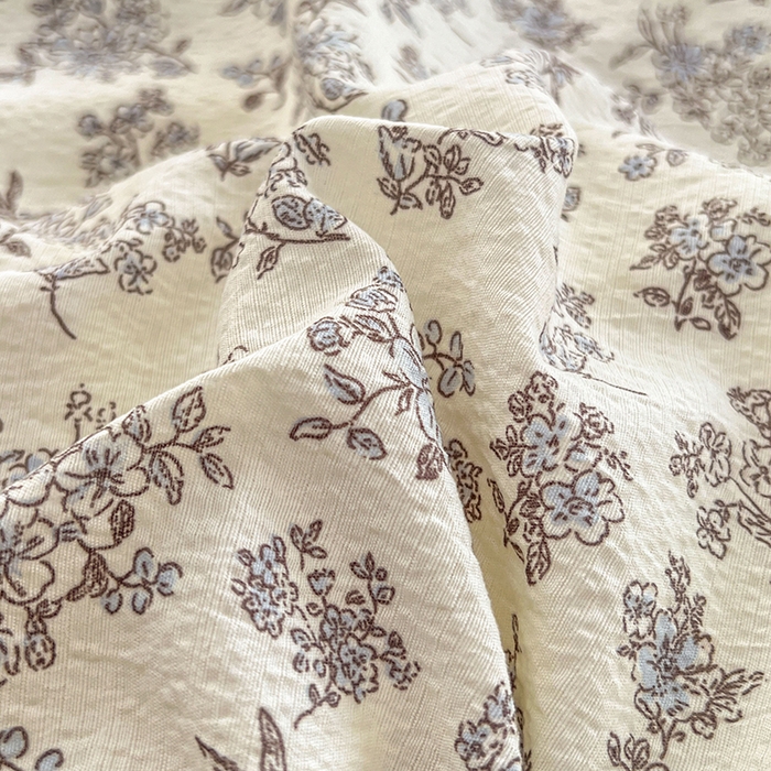 91家纺网 家纺一手货源 找家纺 优尚佳生活馆 2025新款高克重云感双层纱印花四件套 絮语花栖