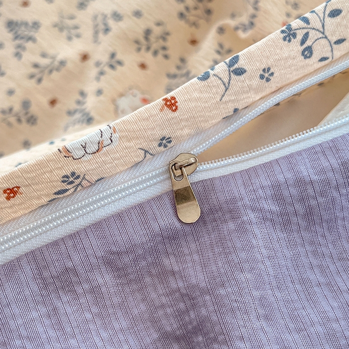 91家纺网 家纺一手货源 找家纺 优尚佳生活馆 2025新款高克重云感双层纱印花四件套 枝兔梦笺