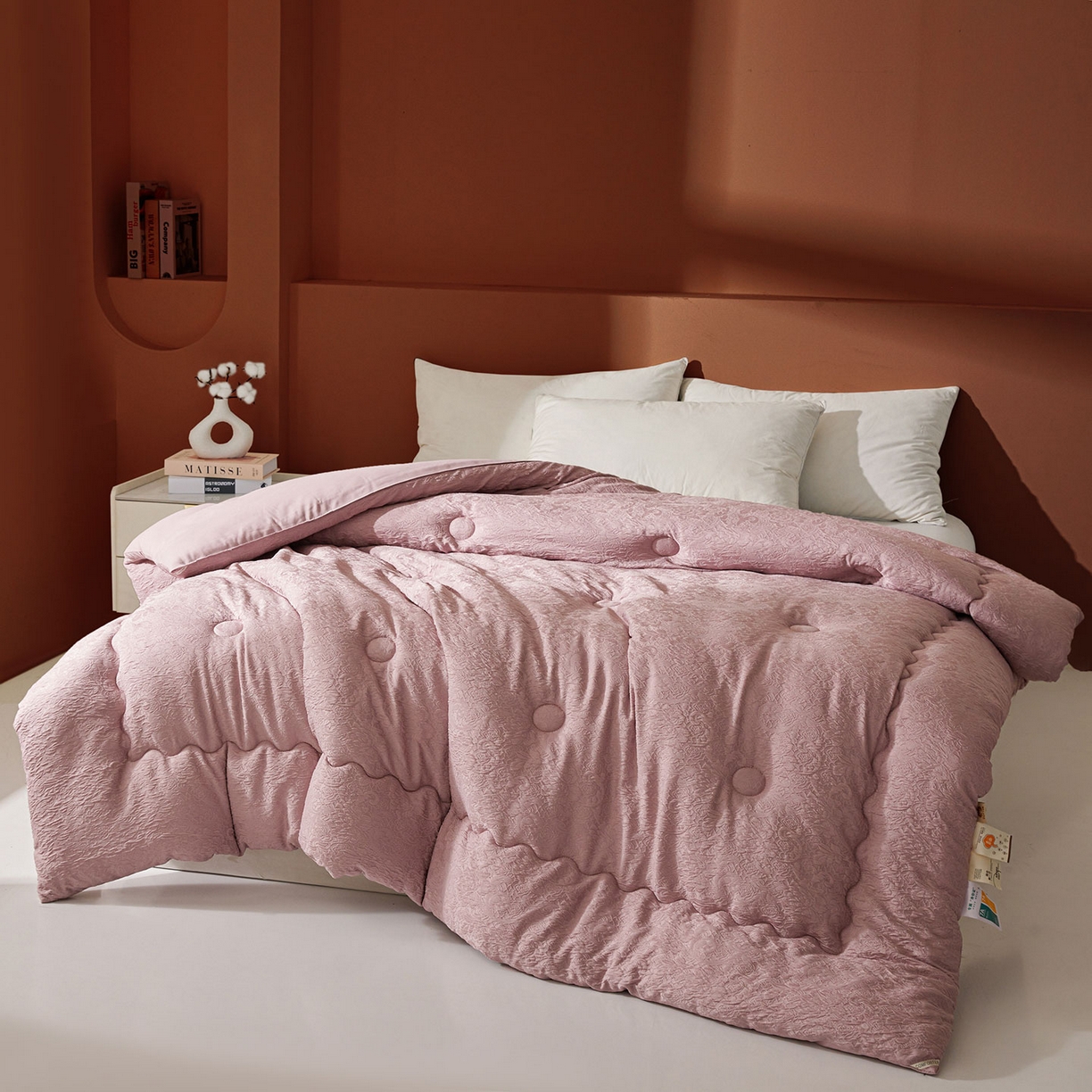 91家纺网 家纺一手货源 找家纺 （总）欢乐季 2025新款贡缎浮雕提花棉花被 被子被芯