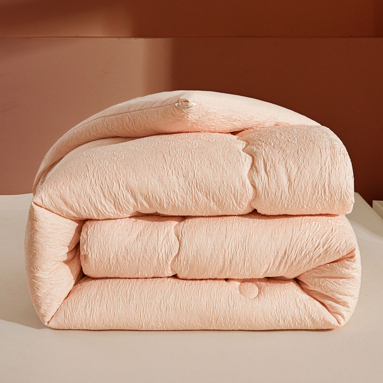 欢乐季 2025新款贡缎浮雕提花棉花被 被子被芯 香槟色