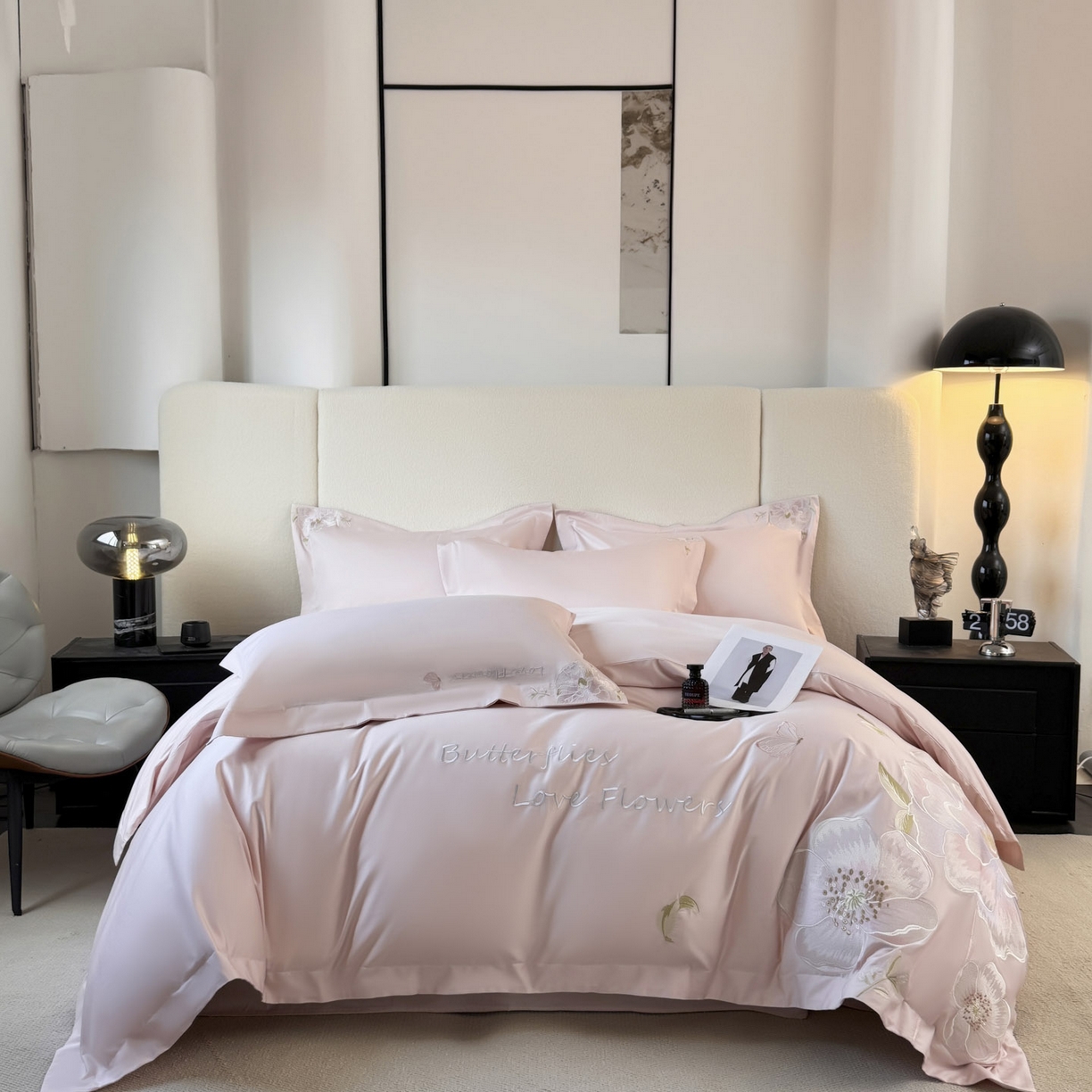 91家纺网 家纺一手货源 找家纺 （总）女子家纺 2025新款全棉纯棉长绒棉刺绣轻奢四件套系列-罗马