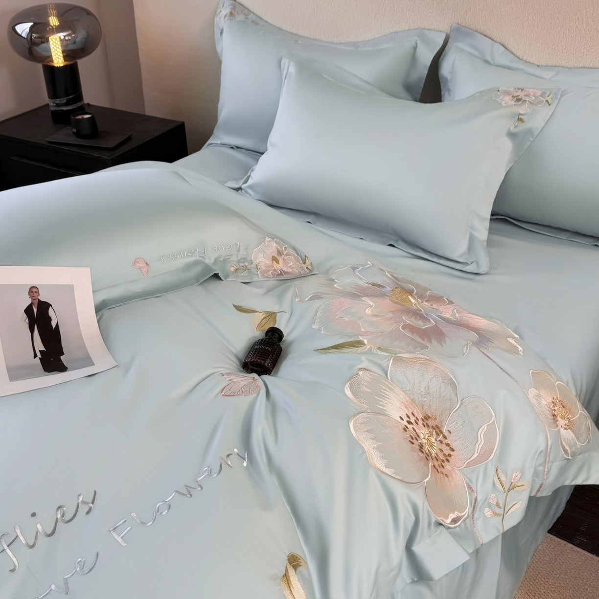 91家纺网 家纺一手货源 找家纺 （总）女子家纺 2025新款全棉纯棉长绒棉刺绣轻奢四件套系列-罗马