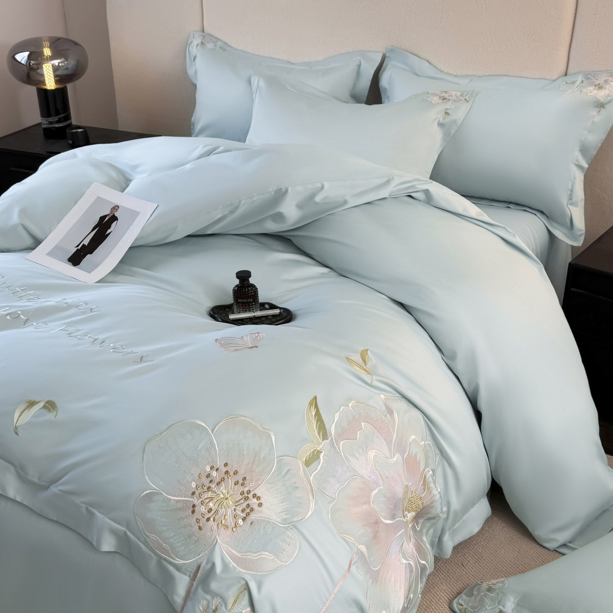 91家纺网 家纺一手货源 找家纺 （总）女子家纺 2025新款全棉纯棉长绒棉刺绣轻奢四件套系列-罗马