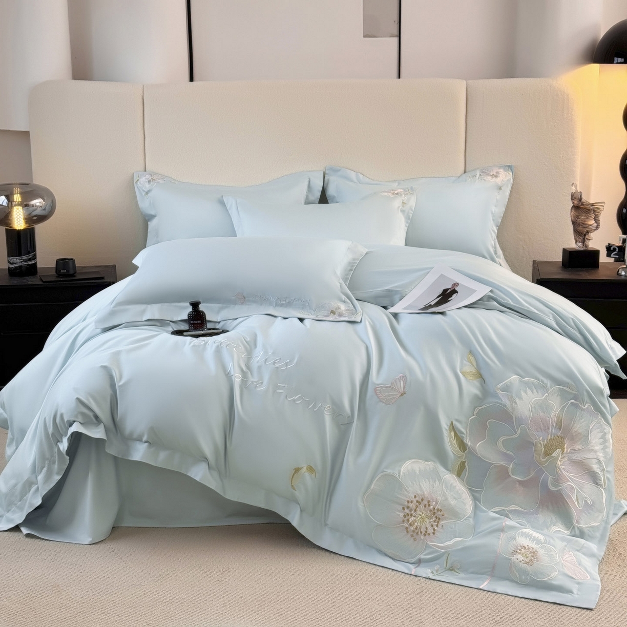 91家纺网 家纺一手货源 找家纺 （总）女子家纺 2025新款全棉纯棉长绒棉刺绣轻奢四件套系列-罗马