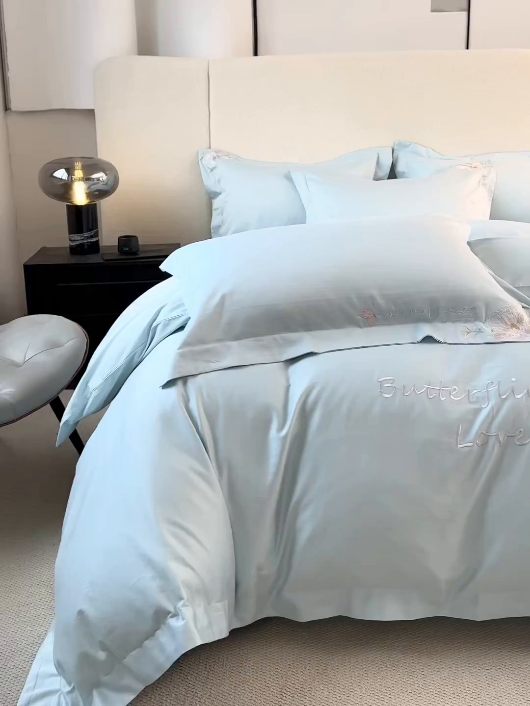 91家纺网 家纺一手货源 找家纺 （总）女子家纺 2025新款全棉纯棉长绒棉刺绣轻奢四件套系列-罗马