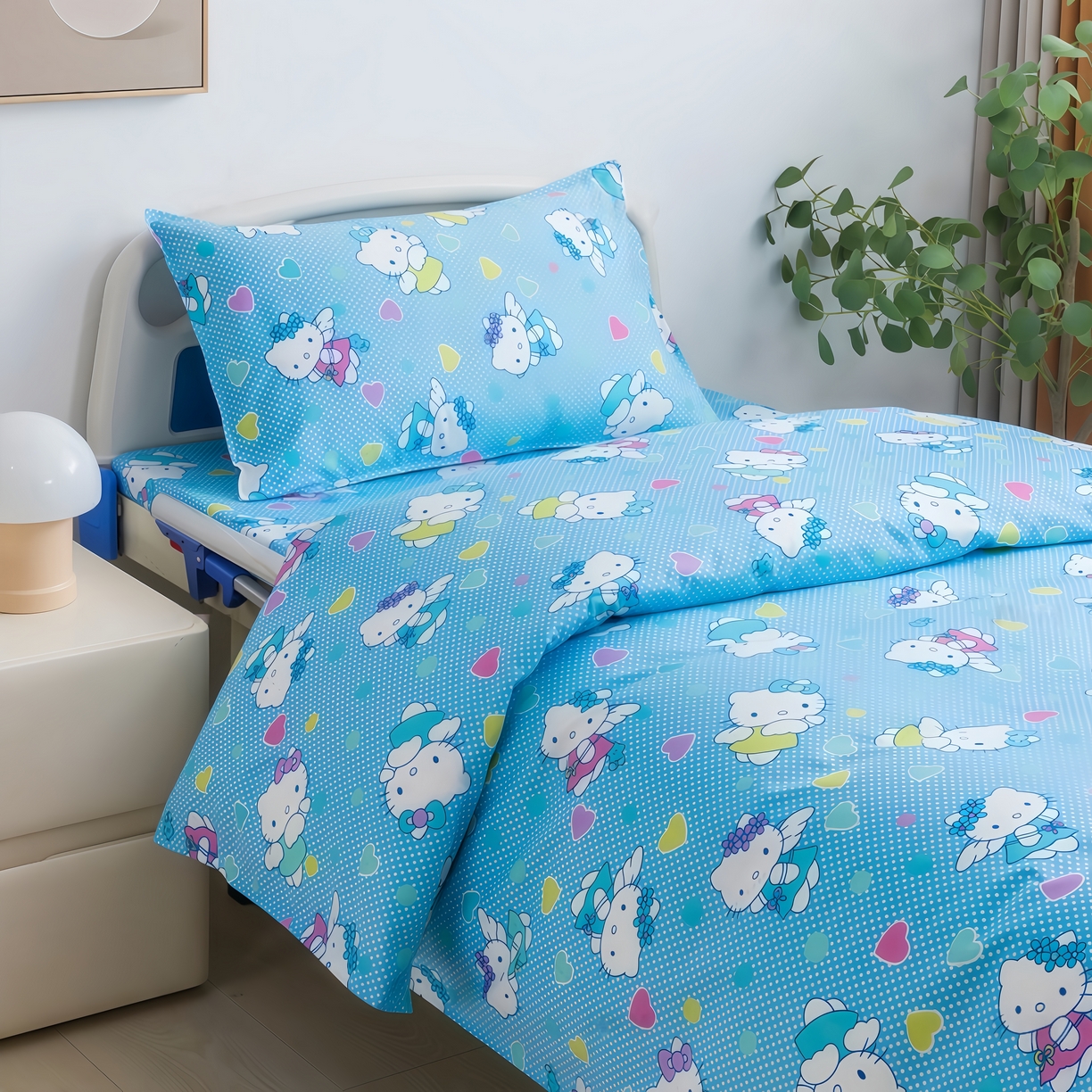 91家纺网 家纺一手货源 找家纺 （总）鑫保源 2025新款医用床品、兰花猫KT猫，全棉涤棉三件套