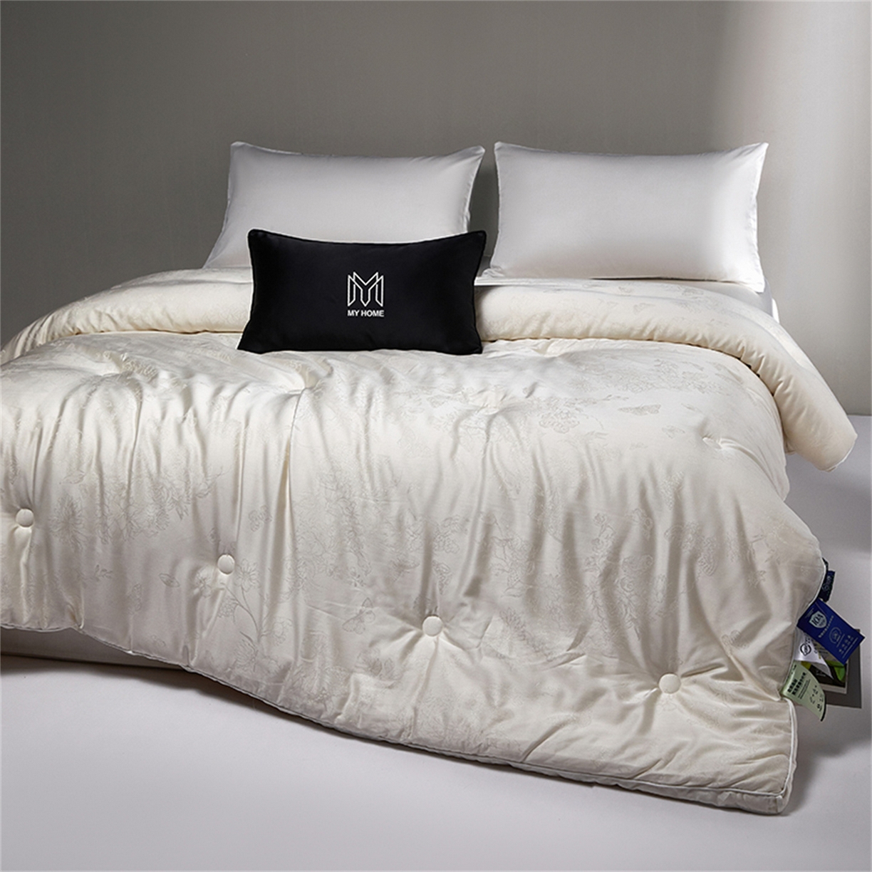 麦肯锡 2025新款寐颜冬季高端新品60s天丝棉提花春秋被子母被冬被-寐影 本白