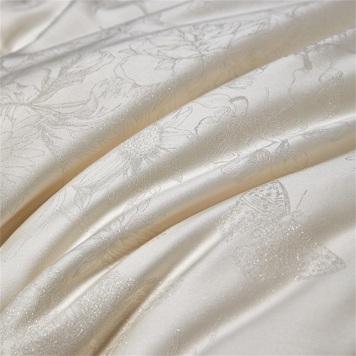 91家纺网 家纺一手货源 找家纺 麦肯锡 2025新款寐颜冬季高端新品60s天丝棉提花春秋被子母被冬被-寐影 本白