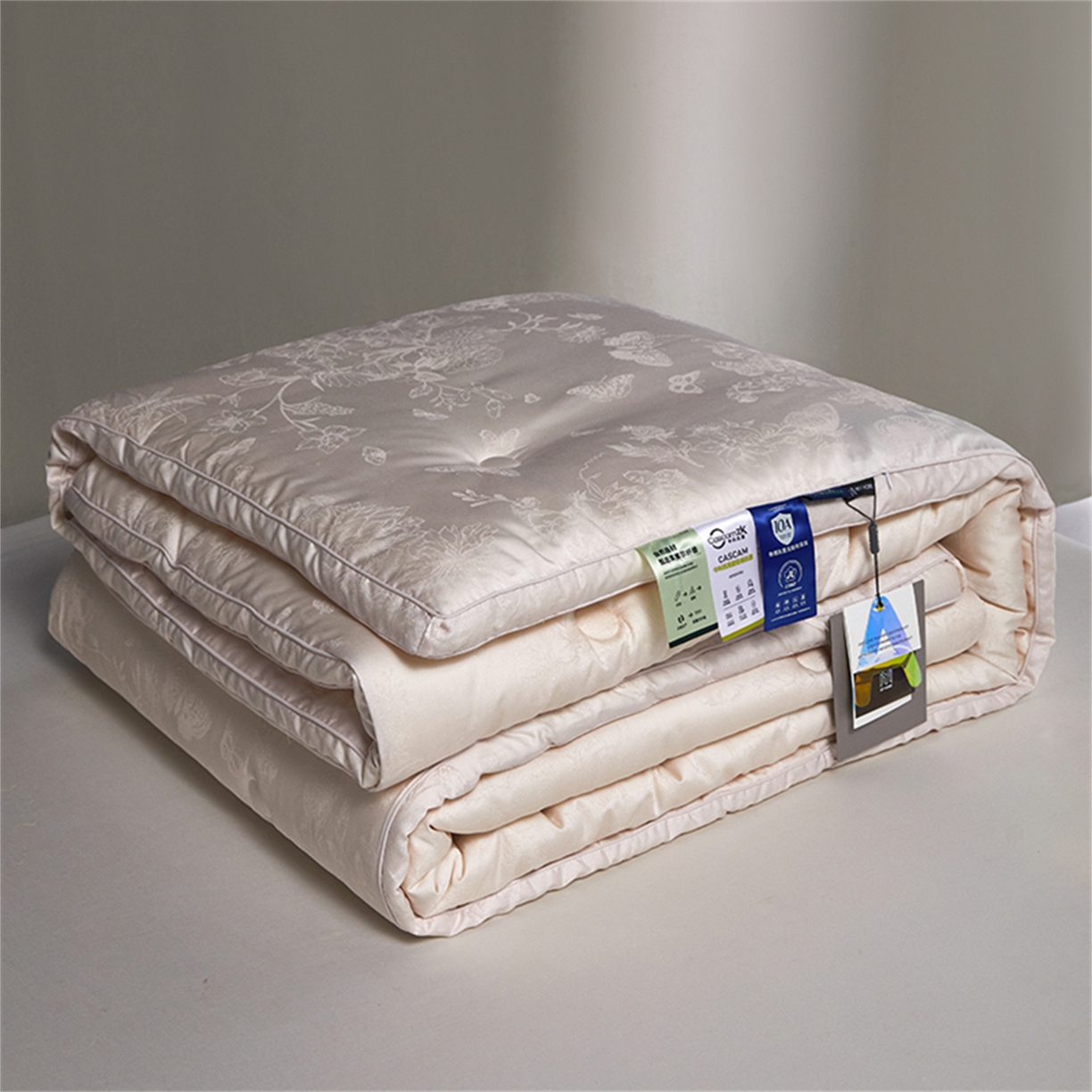 91家纺网 家纺一手货源 找家纺 麦肯锡 2025新款寐颜冬季高端新品60s天丝棉提花春秋被子母被冬被-寐影 粉黛