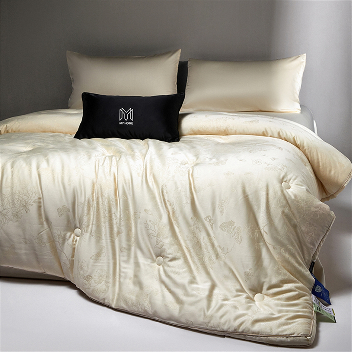 91家纺网 家纺一手货源 找家纺 （总）麦肯锡 2025新款寐颜冬季高端新品60s天丝棉提花春秋被子母被冬被-寐影