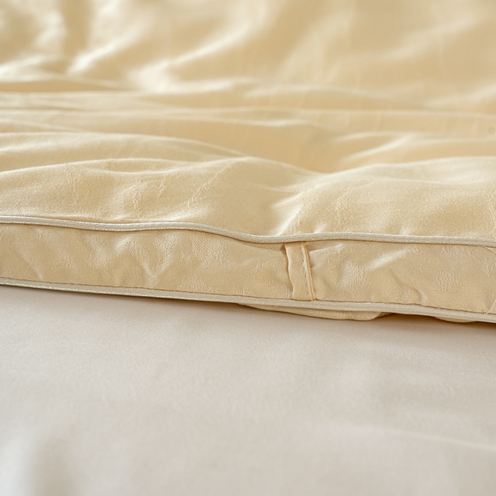 91家纺网 家纺一手货源 找家纺 麦肯锡 2025寐颜新款刺绣天丝棉提花四季被-蝶漾 金色