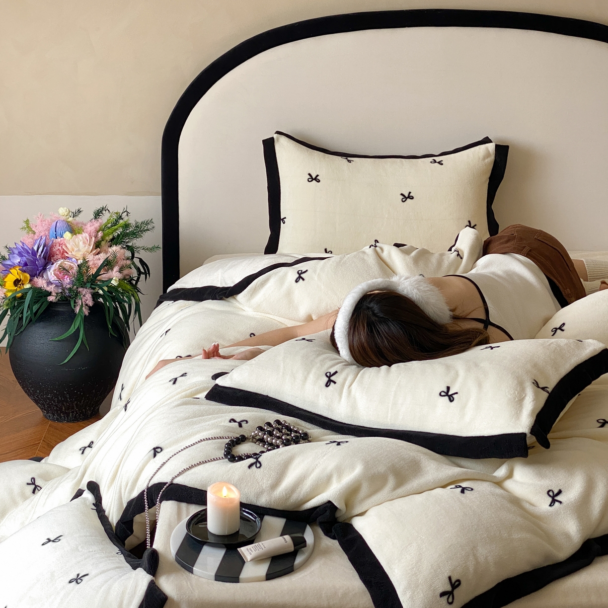 91家纺网 家纺一手货源 找家纺 （总）云栖家居 2025秋冬新款加厚印花防静电消光牛奶绒四件套-梦境