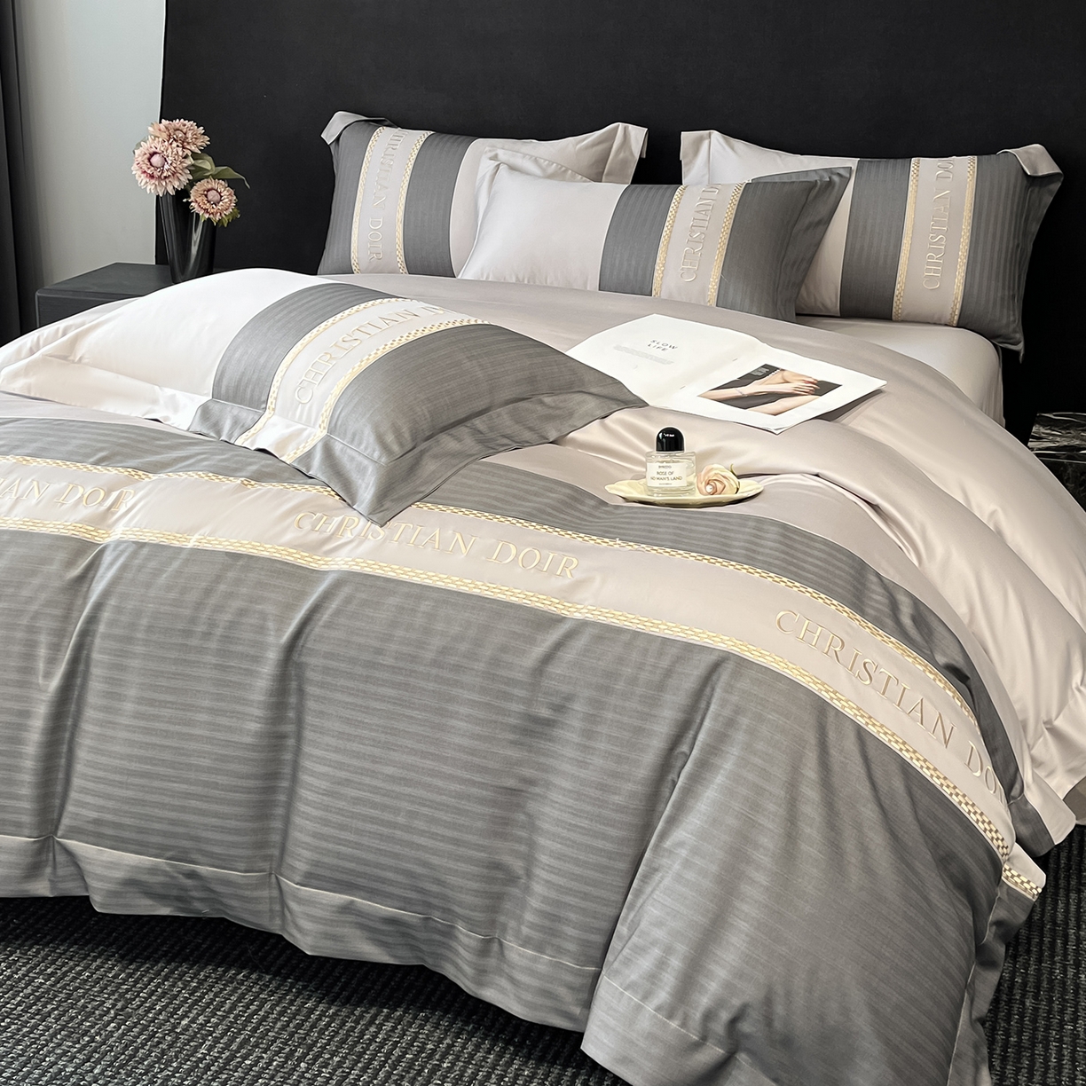 91家纺网 家纺一手货源 找家纺 置顶家纺 2025新款奥斯卡男士商务100支四件套 奥斯卡-山灰