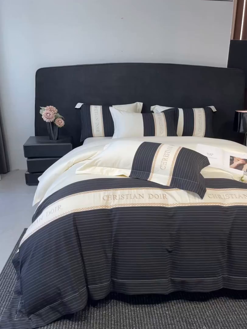 91家纺网 家纺一手货源 找家纺 置顶家纺 2025新款奥斯卡男士商务100支四件套 奥斯卡-白+黑