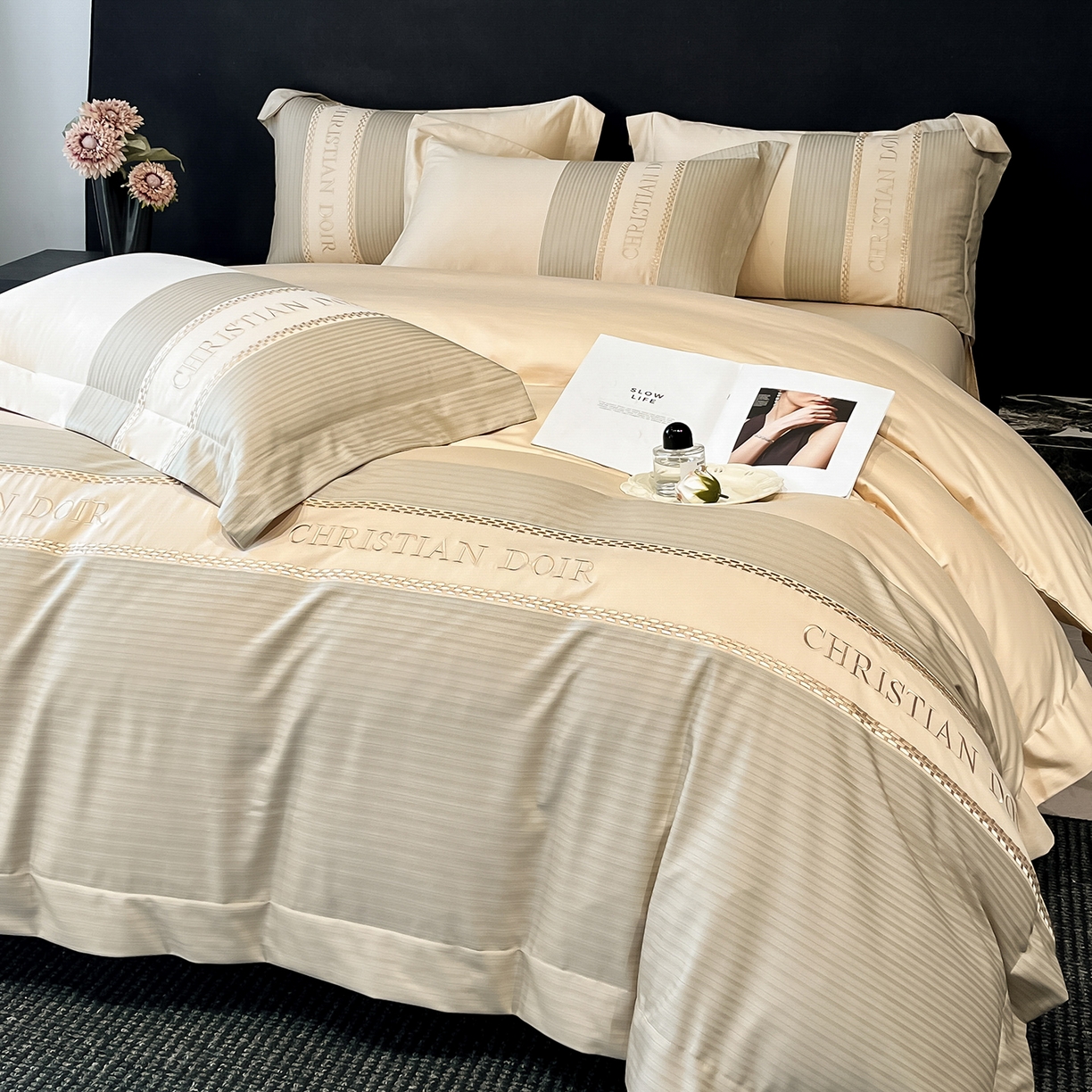 91家纺网 家纺一手货源 找家纺 置顶家纺 2025新款奥斯卡男士商务100支四件套 奥斯卡-浅米驼