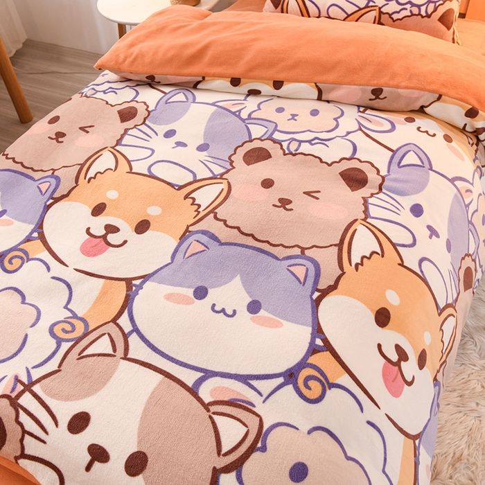 91家纺网 家纺一手货源 找家纺 (总）斯尔顿 2025新款高克重牛奶绒三件套 学生三件套