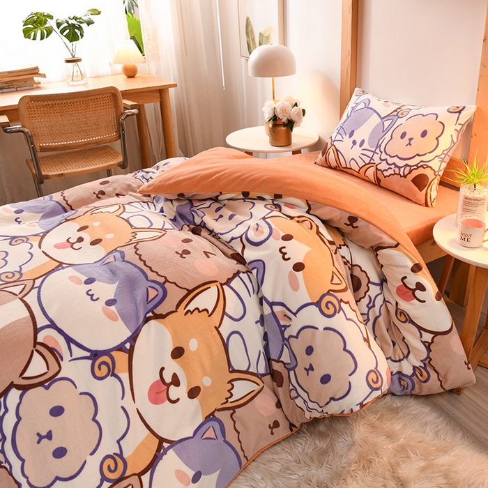 91家纺网 家纺一手货源 找家纺 (总）斯尔顿 2025新款高克重牛奶绒三件套 学生三件套