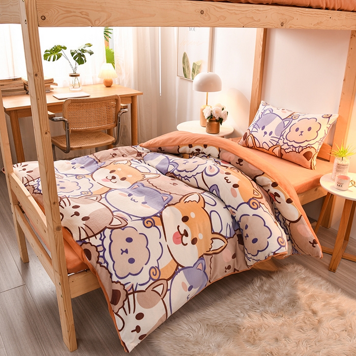 91家纺网 家纺一手货源 找家纺 (总）斯尔顿 2025新款高克重牛奶绒三件套 学生三件套