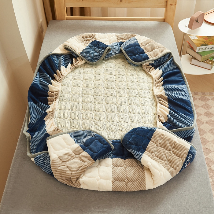 91家纺网 家纺一手货源 找家纺 （总）斯尔顿 2025冬季新款牛奶绒学生上下铺床垫床护垫大学生开学季床褥子 牛奶绒床褥