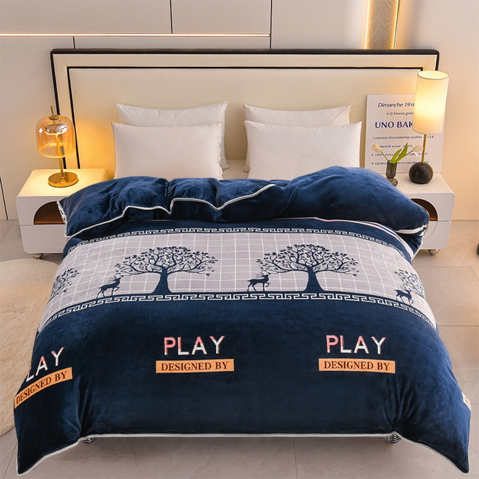 91家纺网 家纺一手货源 找家纺 眠多宝 2025新款8-9斤高克重牛奶绒四件套法莱绒水晶绒金貂绒抖音快手直播热款 极简主义