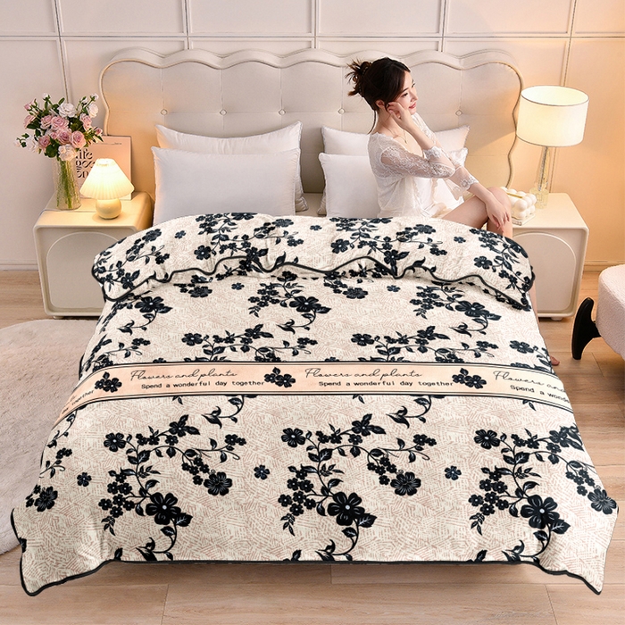 91家纺网 家纺一手货源 找家纺 眠多宝 2025新款8-9斤高克重牛奶绒四件套法莱绒水晶绒金貂绒抖音快手直播热款 赫本风