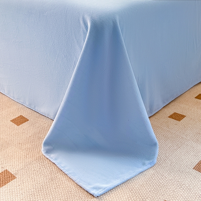 91家纺网 家纺一手货源 找家纺 木子家纺 2025新款半亩花田牛奶绒四件套 杜若蓝