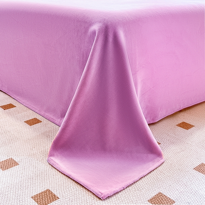 91家纺网 家纺一手货源 找家纺 木子家纺 2025新款半亩花田牛奶绒四件套 暮山紫