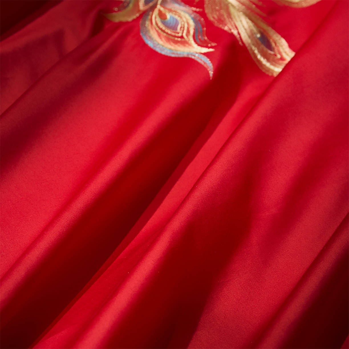 91家纺网 家纺一手货源 找家纺 布乐意 2025新款全棉长绒棉贡缎提花全工艺喷气重工新中式绣花大红婚庆四件套多件套直播 百年好合