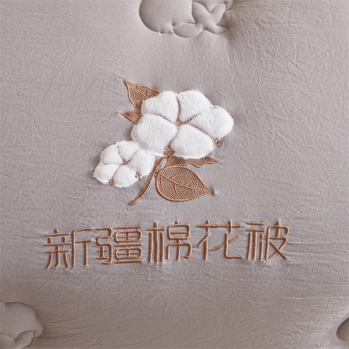 91家纺网 家纺一手货源 找家纺 西域种棉人 2025新款新疆纯棉花被子带皱手工水洗棉冬被被芯春秋被四季用盖被 云暖-灰