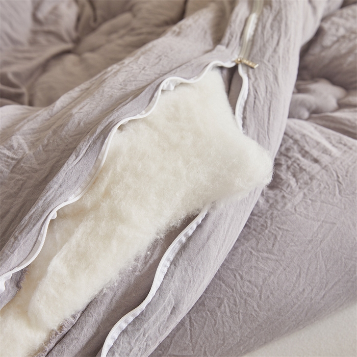 91家纺网 家纺一手货源 找家纺 西域种棉人 2025新款新疆纯棉花被子带皱手工水洗棉冬被被芯春秋被四季用盖被 云暖-灰