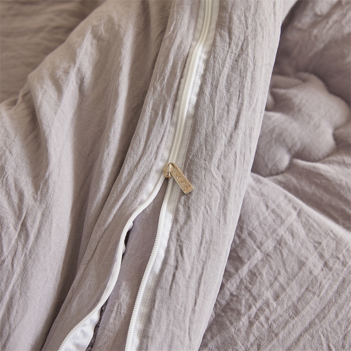 91家纺网 家纺一手货源 找家纺 西域种棉人 2025新款新疆纯棉花被子带皱手工水洗棉冬被被芯春秋被四季用盖被 云暖-灰