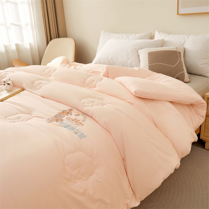 91家纺网 家纺一手货源 找家纺 西域种棉人 2025新款新疆纯棉花被子带皱手工水洗棉冬被被芯春秋被四季用盖被 洛风-玉