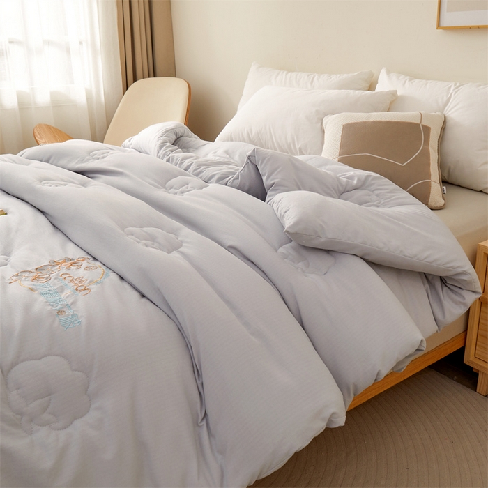 91家纺网 家纺一手货源 找家纺 西域种棉人 2025新款新疆纯棉花被子带皱手工水洗棉冬被被芯春秋被四季用盖被 洛风-灰