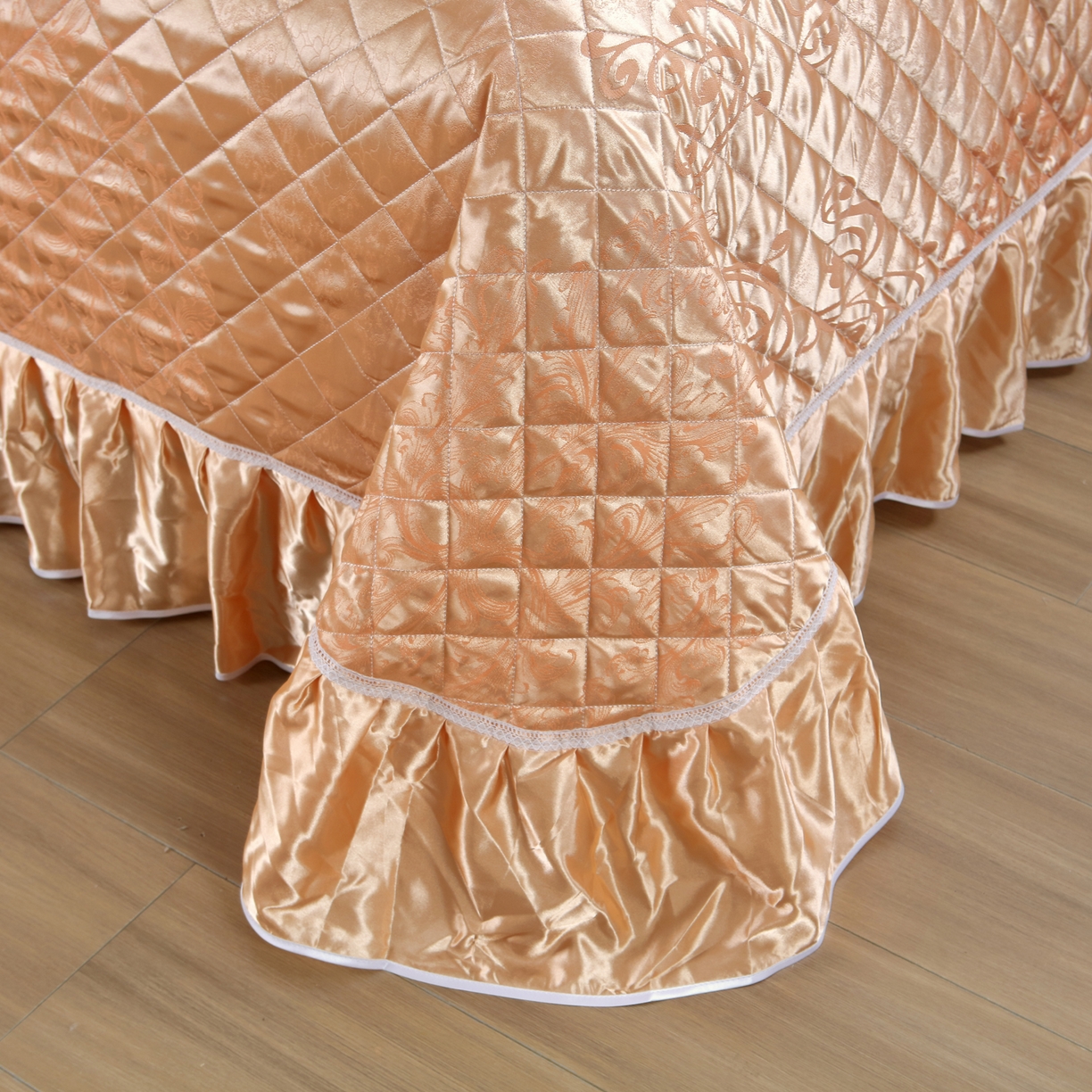 91家纺网 家纺一手货源 找家纺 （总）雅绅阁 2025新款仿真丝贡缎提花床盖三件套