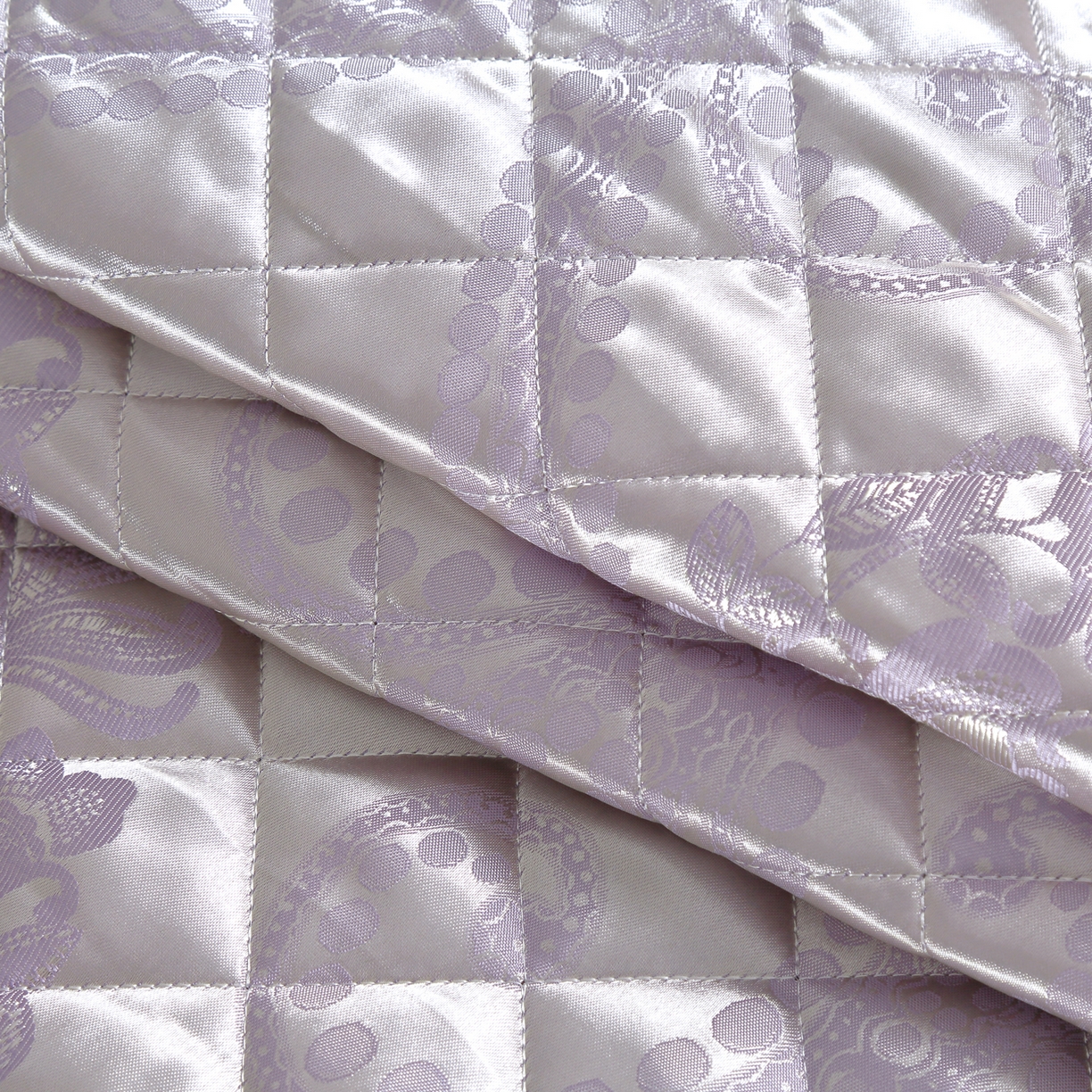 91家纺网 家纺一手货源 找家纺 雅绅阁 2025新款仿真丝贡缎提花床盖三件套 紫气东来