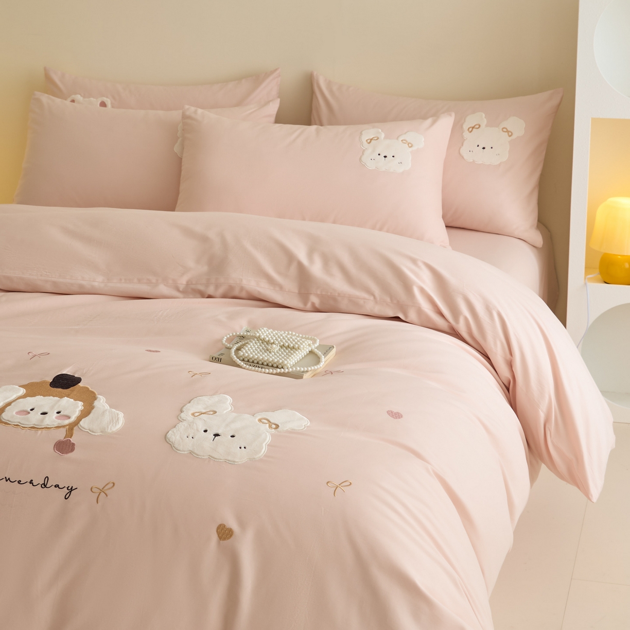 91家纺网 家纺一手货源 找家纺 （总）618家纺 2025新款50S100支全棉纯棉萌宠乐园系列四件套