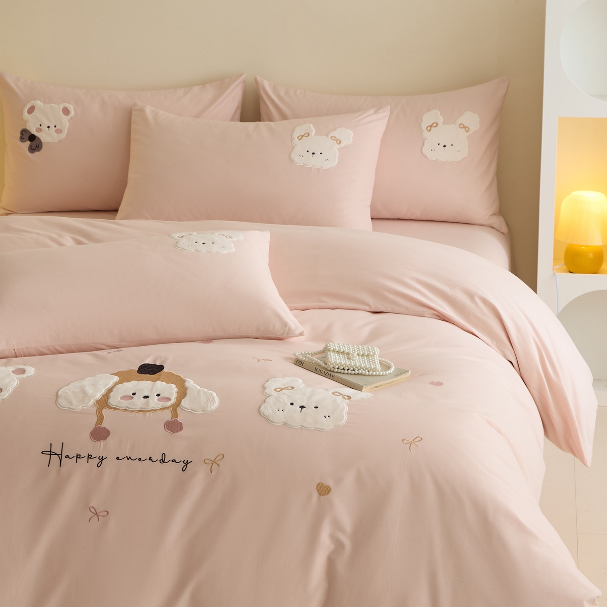 91家纺网 家纺一手货源 找家纺 （总）618家纺 2025新款50S100支全棉纯棉萌宠乐园系列四件套