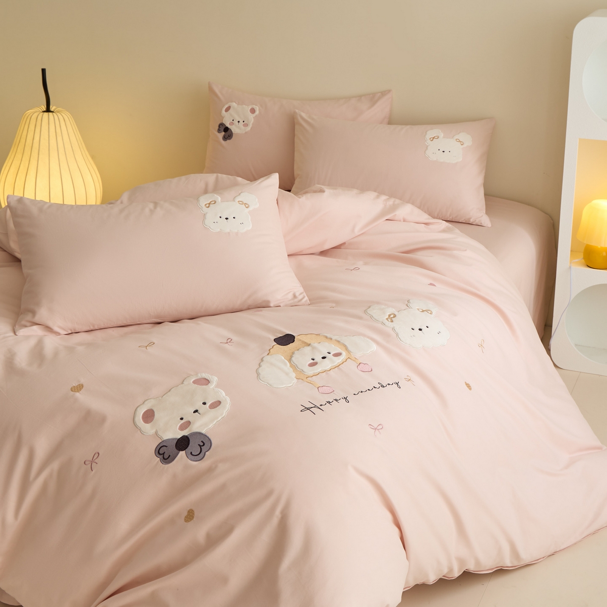 91家纺网 家纺一手货源 找家纺 （总）618家纺 2025新款50S100支全棉纯棉萌宠乐园系列四件套