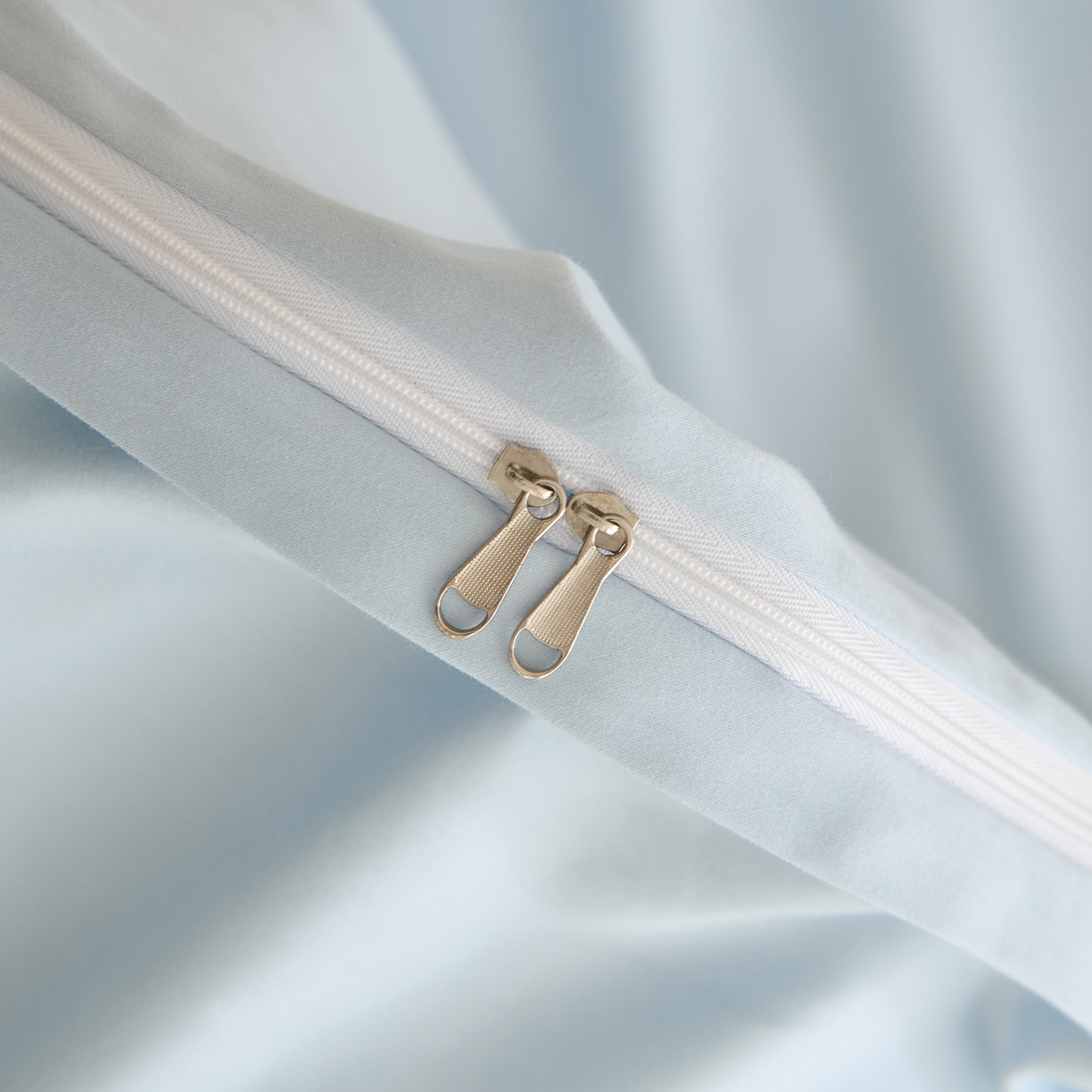 91家纺网 家纺一手货源 找家纺 618家纺 2025新款50S100支全棉纯棉磨毛奶糖系列四件套 奶糖-蓝