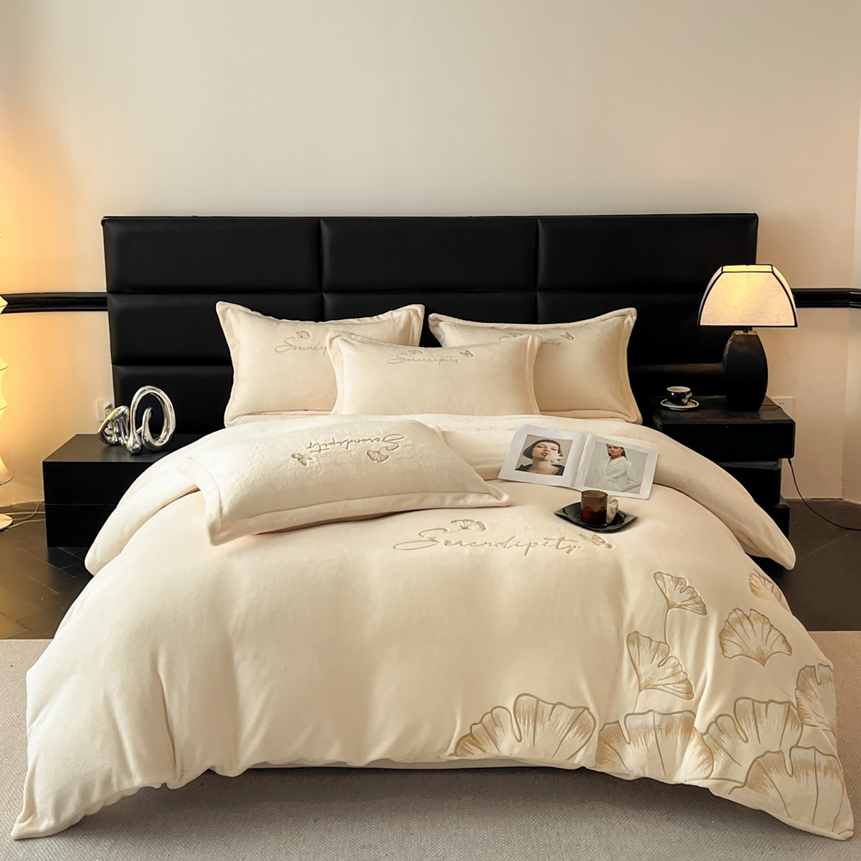 91家纺网 家纺一手货源 找家纺 （总）苏源家居 2025新款冬季轻奢风刺绣牛奶绒四件套-永恒