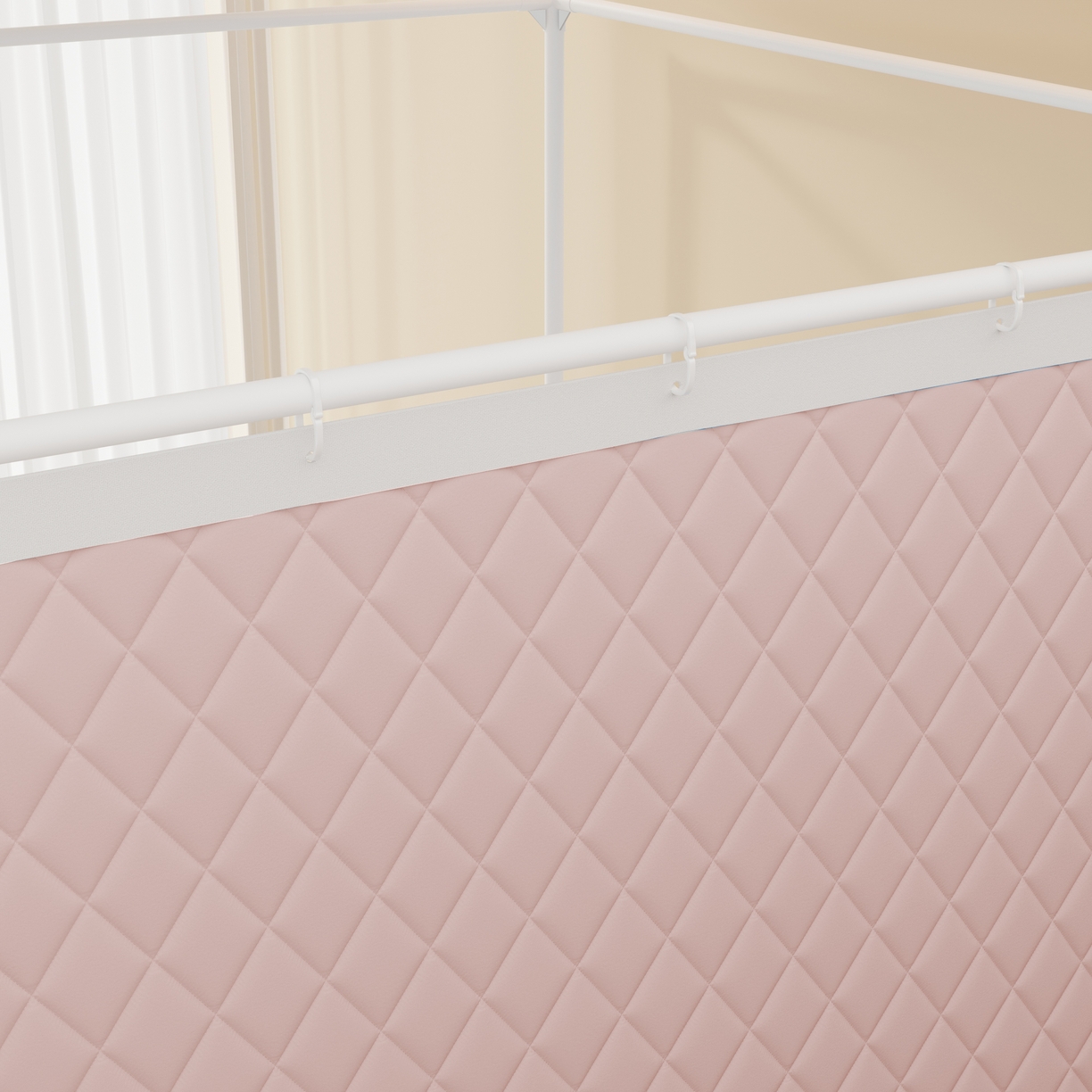 91家纺网 家纺一手货源 找家纺 卓尔居 2025新款坐床保暖罩夹棉一体式保暖蚊帐，夹棉蚊帐，冬季蚊帐 保暖-曲奇小熊-粉