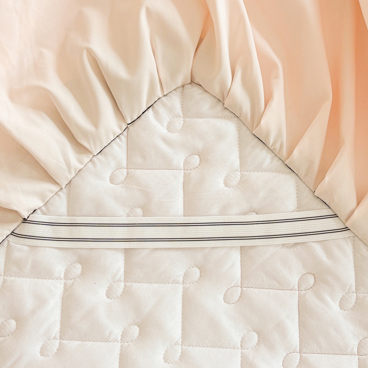 91家纺网 家纺一手货源 找家纺 笠裙家纺 2025新款蕾丝水洗棉夹棉加厚单床裙-繁星 繁星-玫瑰粉