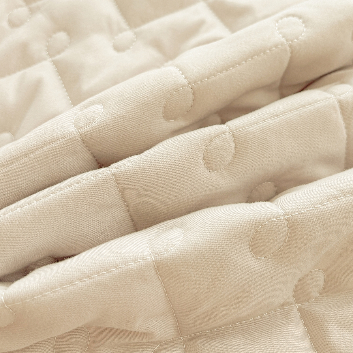 91家纺网 家纺一手货源 找家纺 笠裙家纺 2025新款蕾丝水洗棉夹棉加厚单床裙-繁星 繁星-浅咖