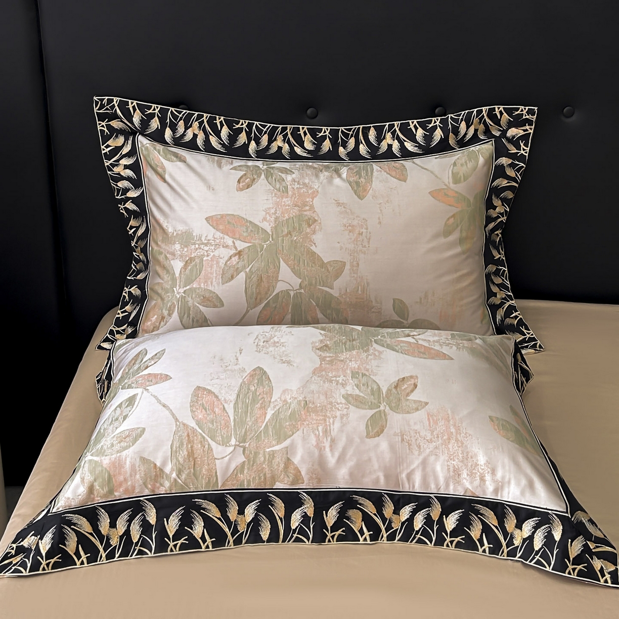 91家纺网 家纺一手货源 找家纺 帝王家纺 2025冬季爆款牛奶绒刺绣四件套加厚珊瑚绒少女心被套-晚枫 晚枫-香槟