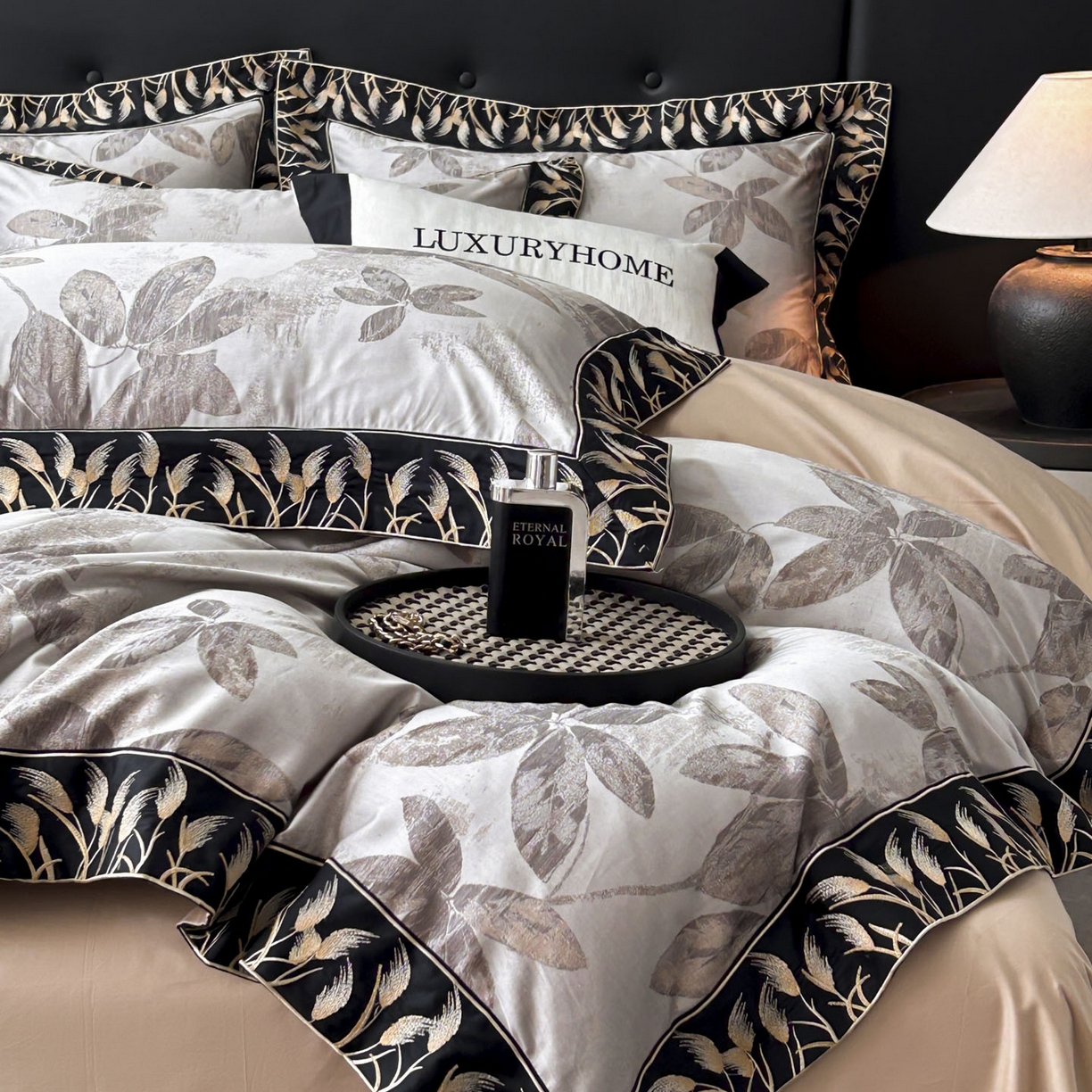 91家纺网 家纺一手货源 找家纺 帝王家纺 2025冬季爆款牛奶绒刺绣四件套加厚珊瑚绒少女心被套-晚枫 晚枫-灰